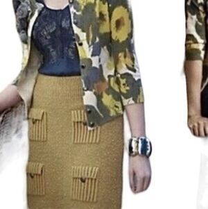 Anthropologie Moth Mustard Sweater Skirt